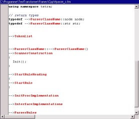 Frame for the generation of c++ code